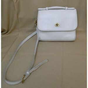 VTG Coach Court 9870 Satchel Crossbody Bag Purse White Leather